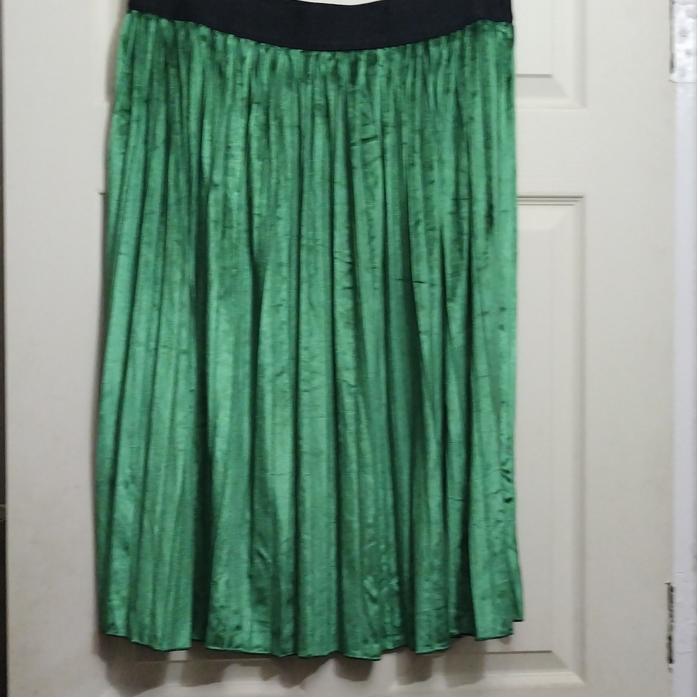 LuLaRoe green velour pleated skirt size 3xl